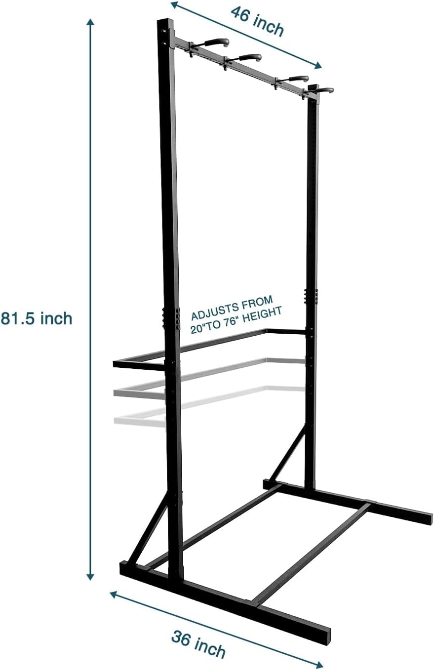 Freestanding Bike Rack Bicycle Storage Rack for Home and Garage Max 5 Bikes Solid Steel Indoor Floor Stand Organizer Sporting Gear Storage Station Sturdy Steel Vertical Bike Rack