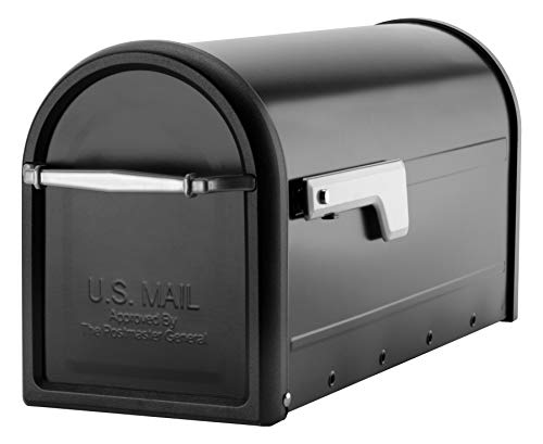 Architectural Mailboxes Whitley Post and Chadwick Galvanized Steel Mailbox, 8950B-10, Black, Medium