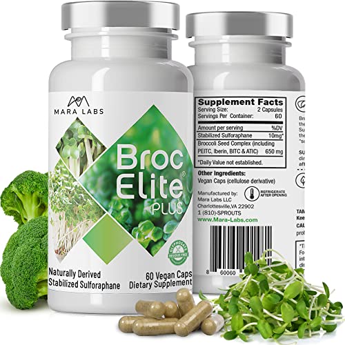 Mara Labs Broc Elite Plus | Broccoli Supplement w/Stabilized Sulforaphane Extract | Zero Glyphosate Residue | 30 Vegetable Capsules