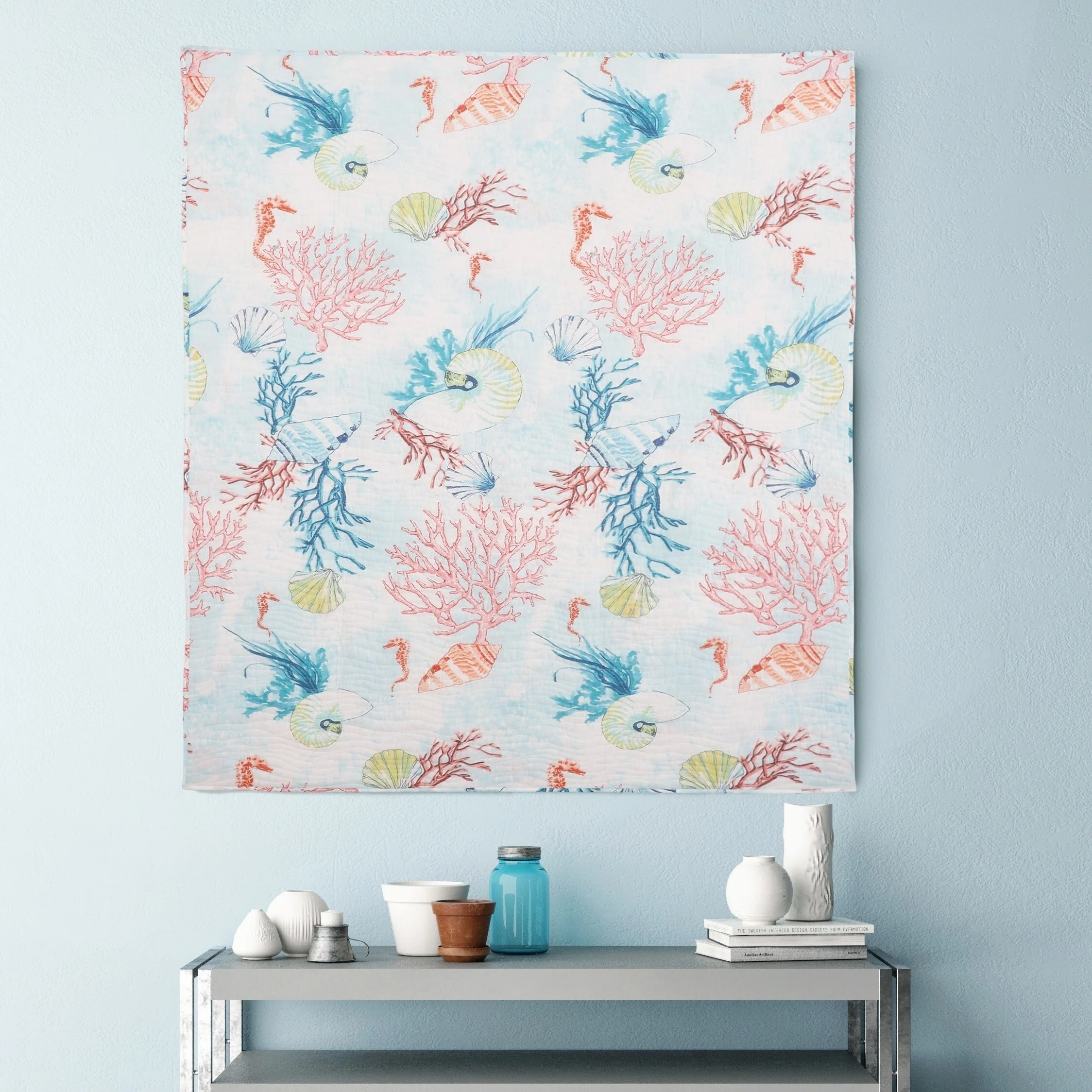 Barefoot Bungalow  Sarasota Coastal Quilted Throw