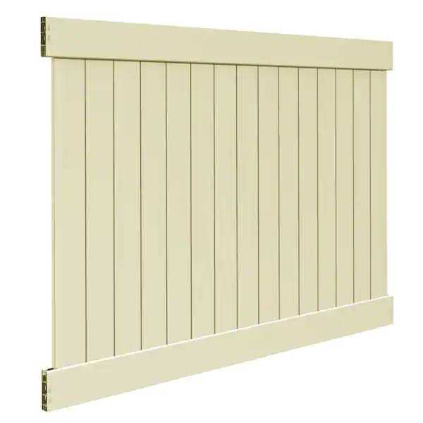 Veranda Linden H x 8 ft. W White Vinyl Privacy Fence Panel Kit