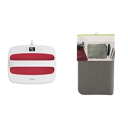 Cricut EasyPress 2 Heat Press Machine (9 in x 9 in), Ideal for T-Shirts, Tote Bags, Pillows, Aprons & More, Precise Temperature Control, Features Insulated Safety Base & Auto-Off, Raspberry
