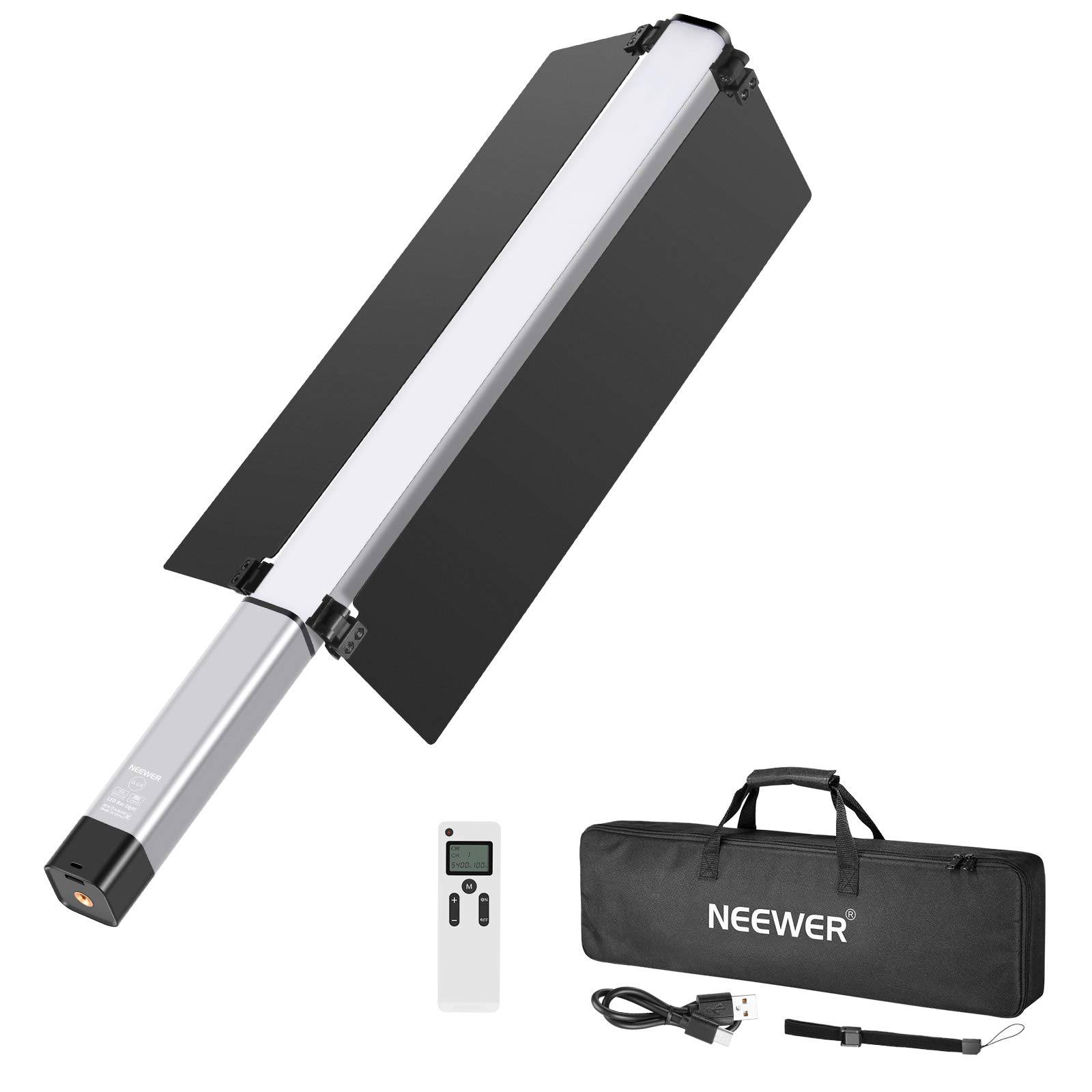 Neewer Light Wand Handheld LED Video Light Stick Photography Lighting Kit with Barndoor/Remote Control/Carry Bag, USB Rechargeab