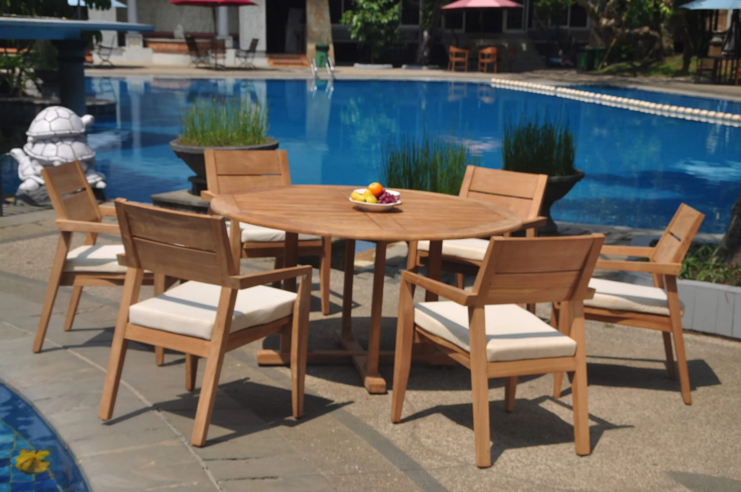 Grade-A Teak Dining Set: 6 Seater 7 Pc: 60