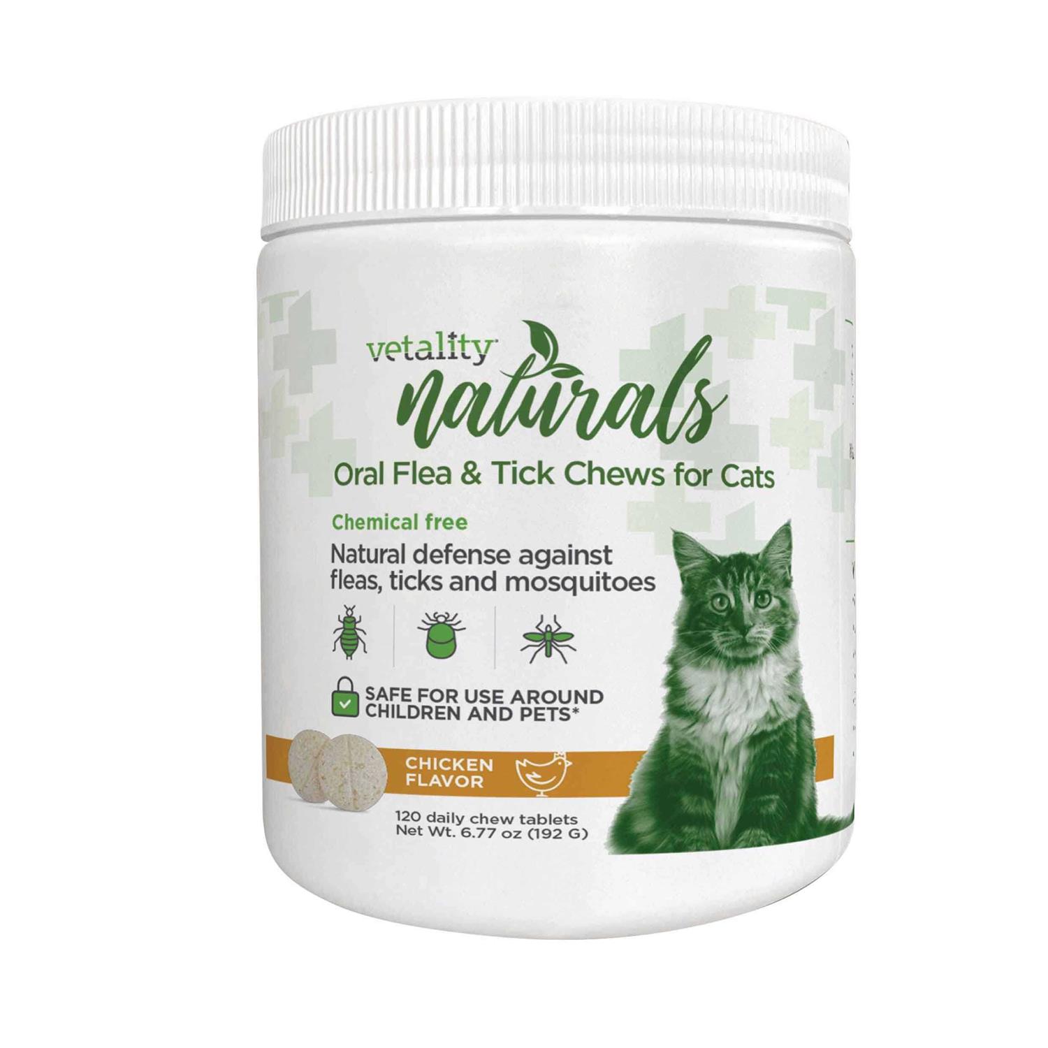 Vetality Naturals Oral Flea & Tick Chews for Cats 120 ct - Pet Supplies online store