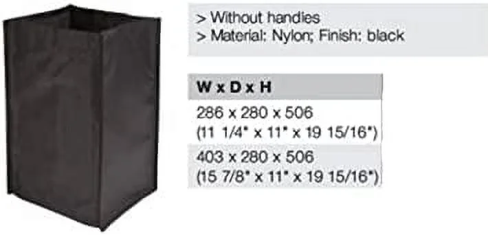 TAG Hardware Premium Hamper Replacement Black Nylon Bag 10-1/2″ W x 12-1/16″ D x 19-1/16″ H