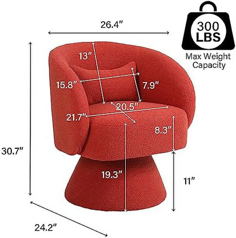 YZboomLife Swivel Barrel Chair Set of 2 Modern Round Swivel Accent Chairs with Pillow  Degree Comfy Linen Fabric Accent Chair Small Single Chair Armchair for Living Room Bedroom(Beige)