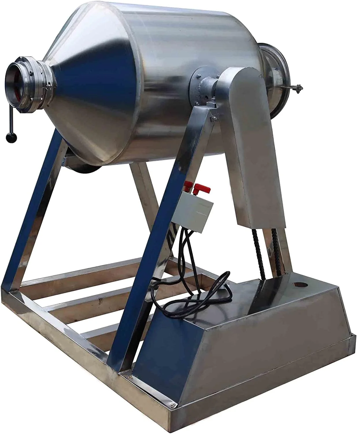 PreAsion 200L Stainless Steel Dry Powder Mixer Metal Metallurgy Powder Blender Drum Particle Mixing Machine 110V
