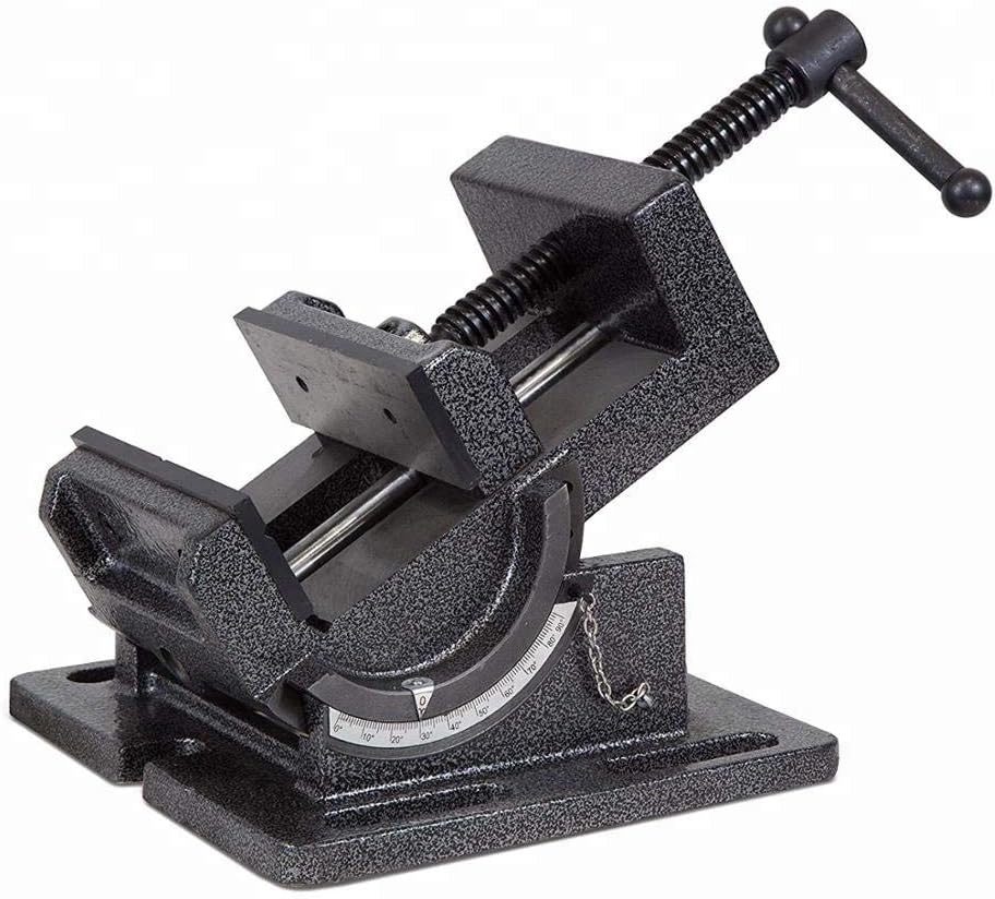 4.25 Inch Drill Press Tilting Angle Vise 0-90 Degree Swivel Industrial Strength Benchtop Vises Drill Press Vise Heavy Cast Iron Cradle Style Drill Clamp Vice