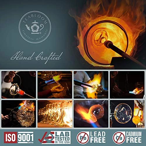 Teabloom CLEAR BLISS® DOUBLE WALL GLASS TEA CUPS-Set of 4