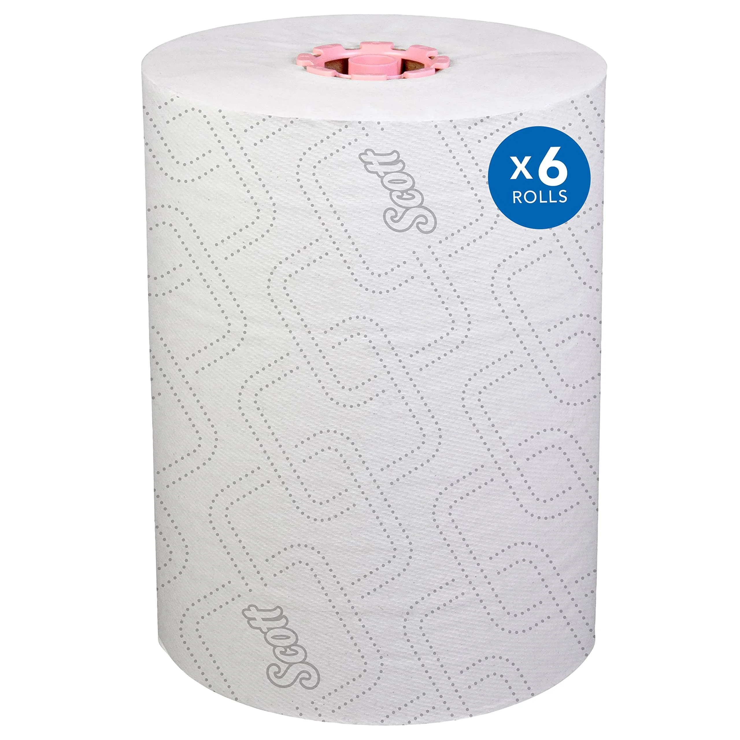 Scott® Pro™ Slimroll™ Hard Roll Towels (47032), with Absorbency Pockets™, for Pink Core Dispensers, White, (580'/Roll, 6 Rolls/Case, 3,480'/Case)