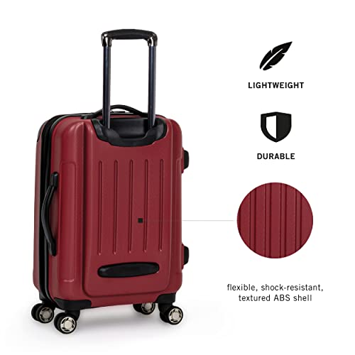 Kenneth Cole REACTION Renegade Luggage Expandable 8-Wheel Spinner Lightweight Hardside Suitcase, Navy Blue, 20-Inch Carry On