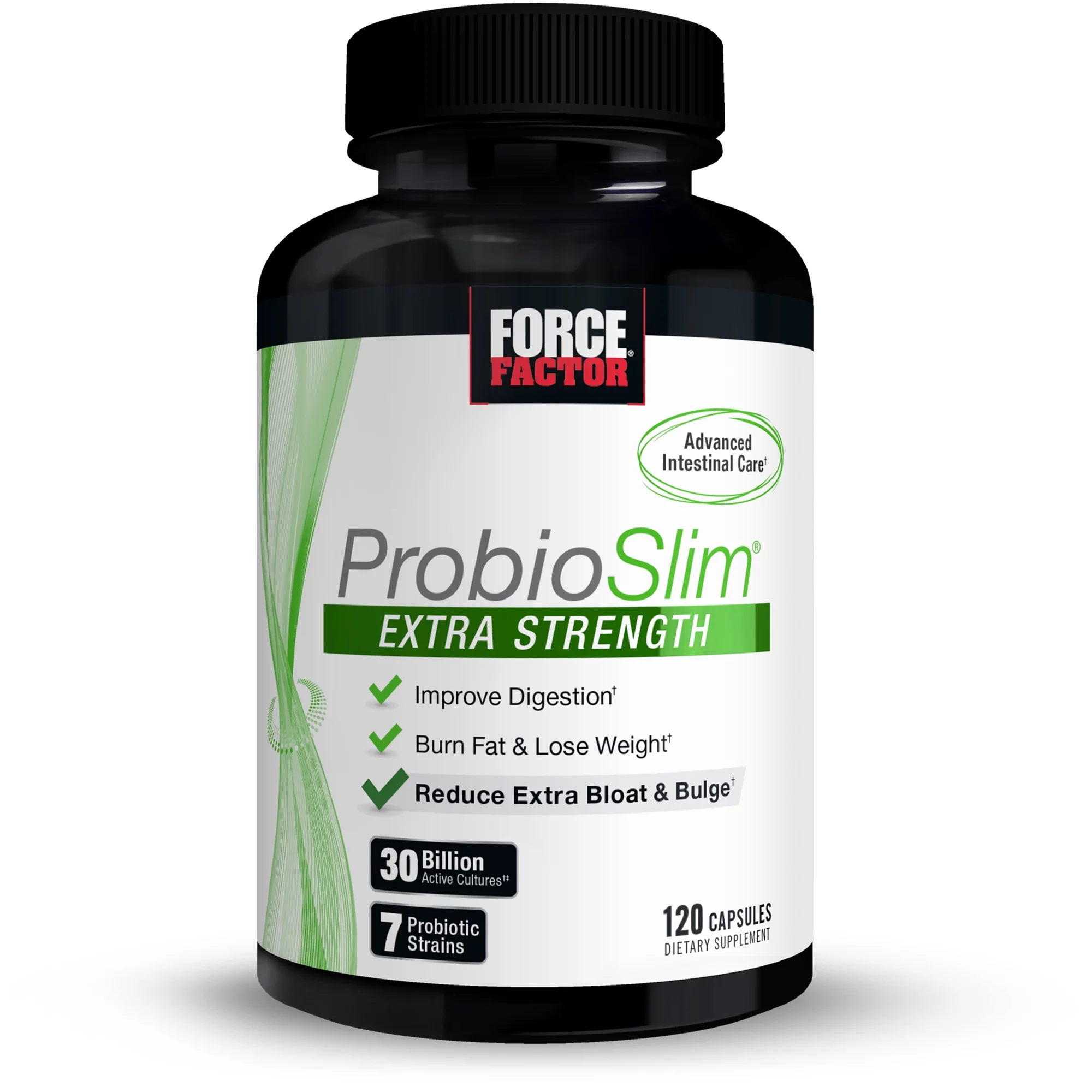 Force Factor ProbioSlim Extra Strength Probiotic Supplement, 30 Billion CFUs, 120 Capsules