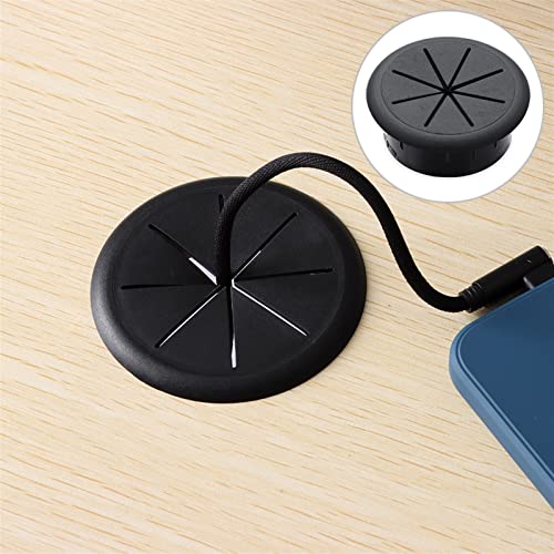 desk hole cover cable hole coverDesk Grommet Desk Cord Grommet Threading Box Cover Wire Hole Cover Cable Organizer Furniture Home Office Line Outlet Port Cable Passing (Color : White, Size : 60mm) (Co