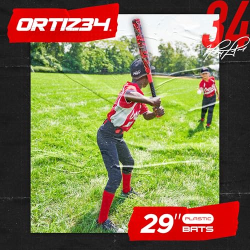 Grand Slam Set- Graffiti Plastic Bat, David Ortiz Backyard Baseball Set with 3 Balls, 4 Throw Down Bases