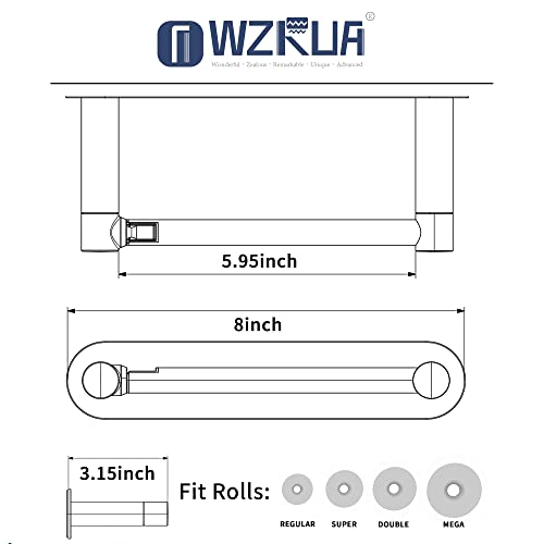 Adhesive Toilet Paper Holder Brushed Nickel Bathroom Double Post Pivoting Toilet Tissue Holder Roll Holder Stick On No Drilling Stainless Steel and Zinc Alloy