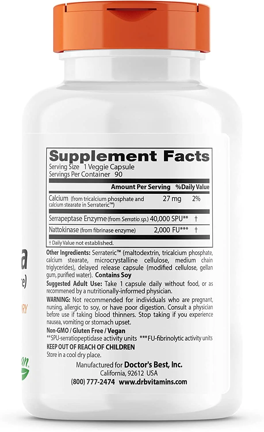 Doctor's Best Natto-Serra - 90 Veggie Caps Pack of 3