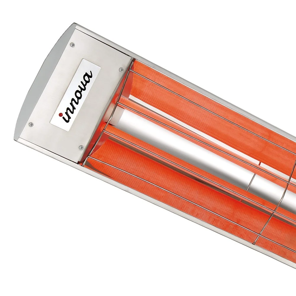 Innova-5000 Watt Electric Infrared Dual Element Heater-208 Voltage-Stainless Steel Finish-No Fascia Decorative Fascia-Outdoor Wall Mount Electric