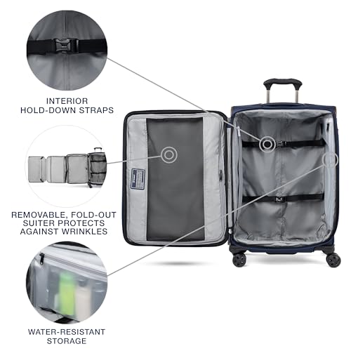 Travelpro Crew Classic Lightweight Softside Expandable Checked Luggage, 8 Wheel Spinner Suitcase, TSA Lock, Men and Women, Checked Large 29-Inch, Patriot Blue