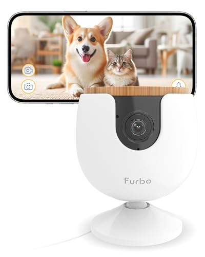 Furbo 360° Cat Camera - Unlock Camera & Smart Features w/Paid Plan: Home Security & Pet Safety Alerts, Rotating Treat Dispenser w/Speaker, Smart Cam w/Phone App (Subscription Required, 3mo Minimum)