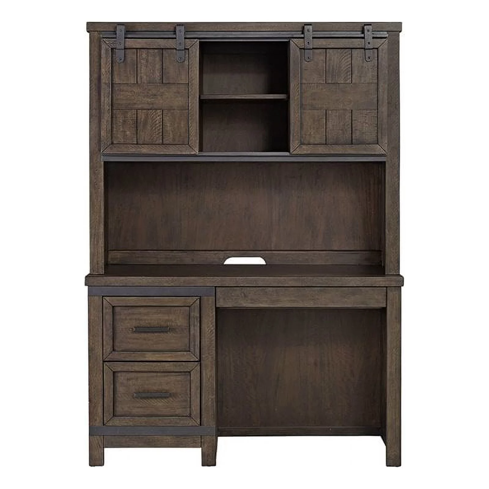 Thornwood Hills Dark Gray Double Barn Door Hutch