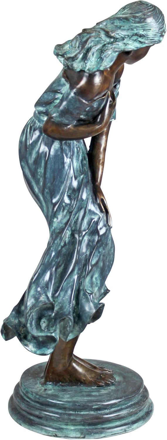 Design Toscano The Windblown Maiden Cast Bronze Garden Statue