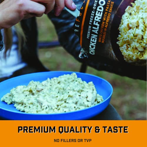 Peak Refuel Chicken Alfredo Pasta 2-Pack | Premium Freeze Dried Camping Food | Backpacking & Hiking MRE Meals | Just Add Water | 100% Real Meat | 48g of Protein Per Pouch | 2 Servings Per Pouch