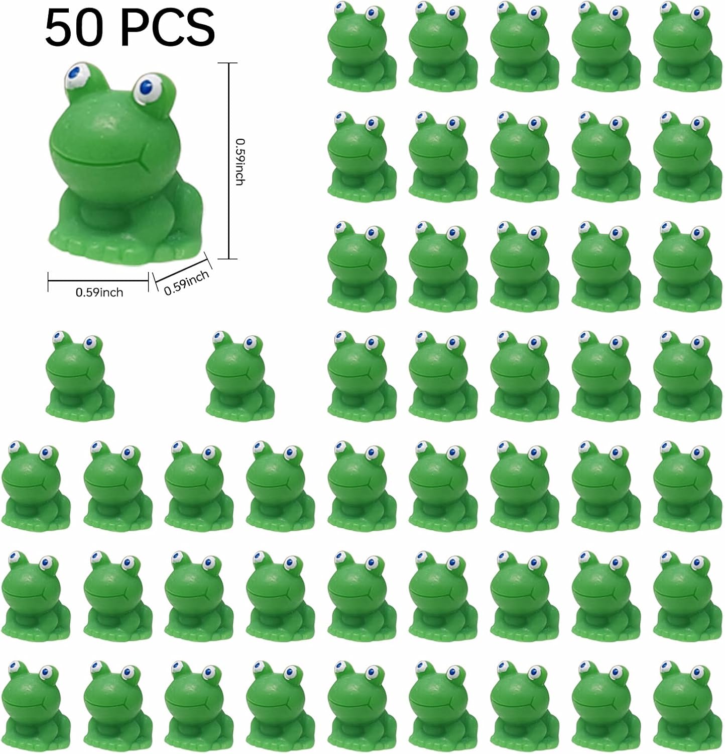 50 Pcs Mini Frog Garden Decor Green Frog Figurines Miniature Home Décor Tiny Plastic Frogs Fairy Garden Decor