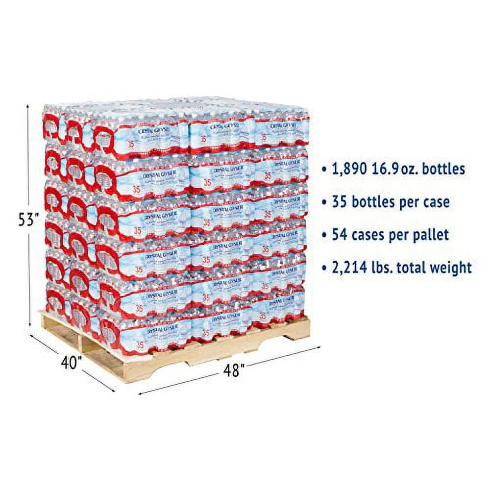 Crystal Geyser Alpine Spring Water, 16.9 Oz Bottle, 35/Cs, 54 Cs/Pallet