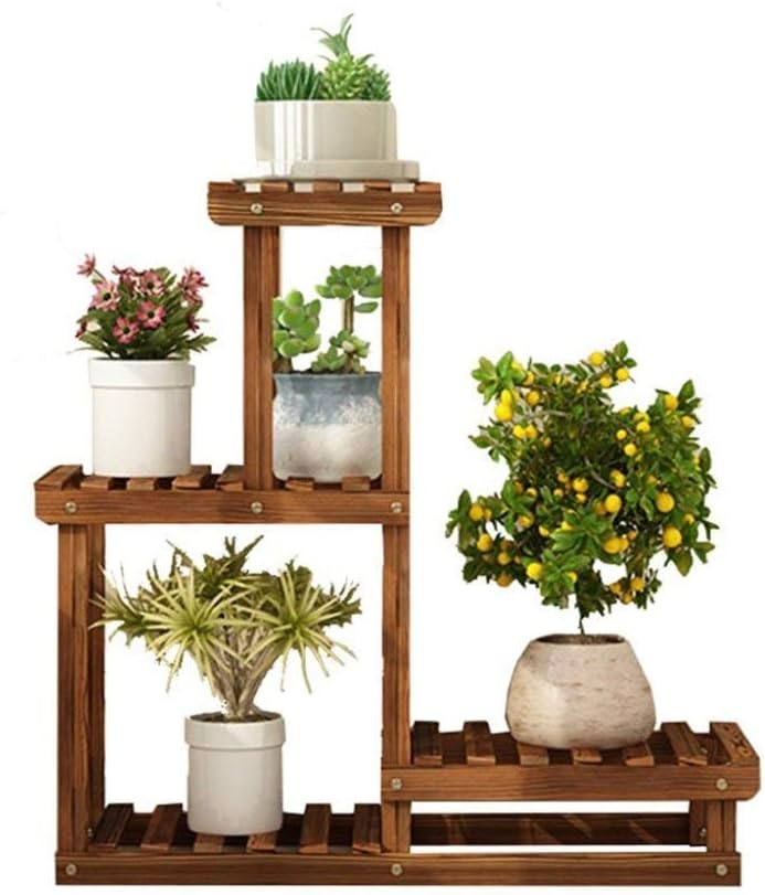 Indoor 3-Layer Wooden Flower Pot Stand, Multi-Layer Garden Floor Plant Stand, Decoration Shelf