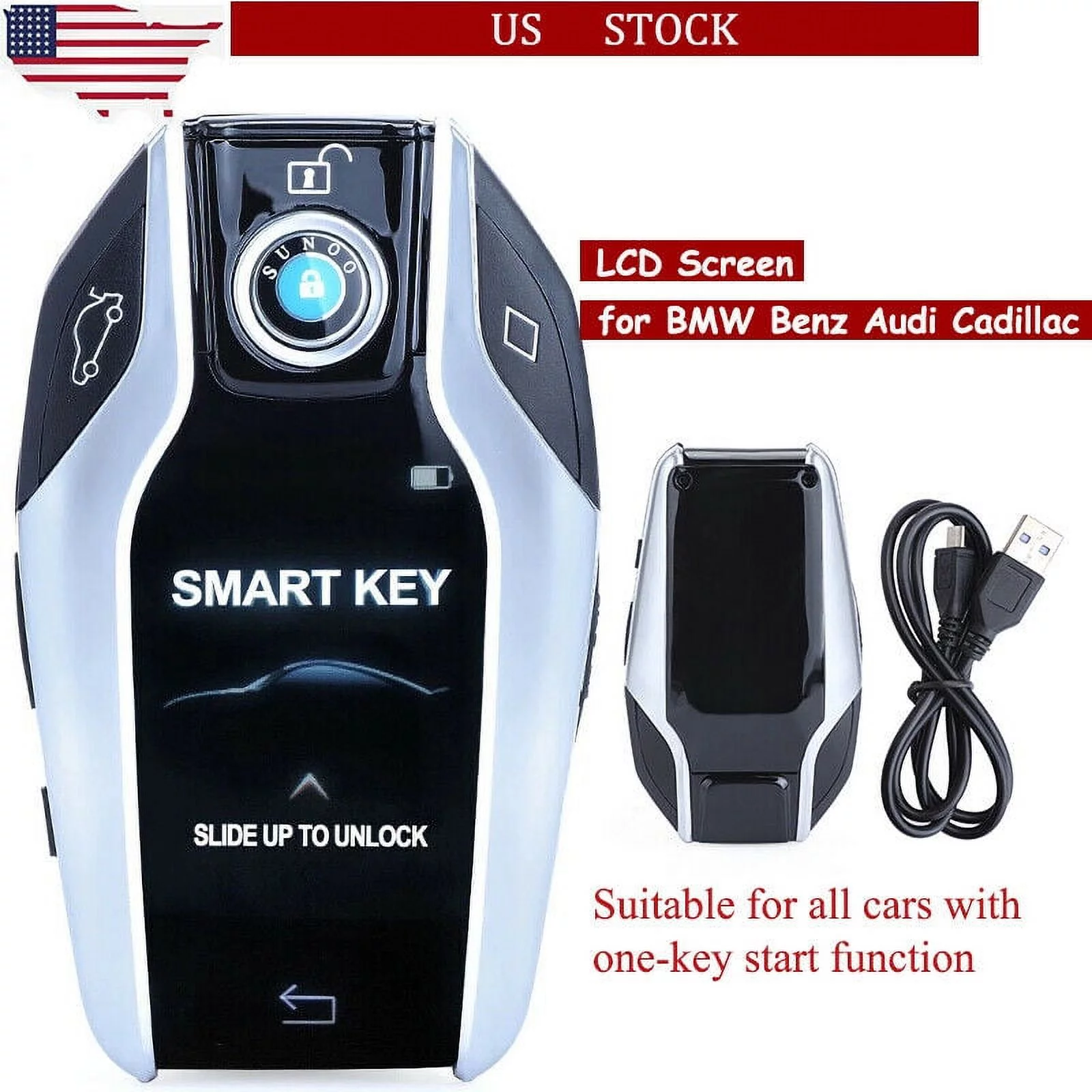 For Original One-Key Start Modified Boutique Smart 4 Buttons Remote W/LCD Screen