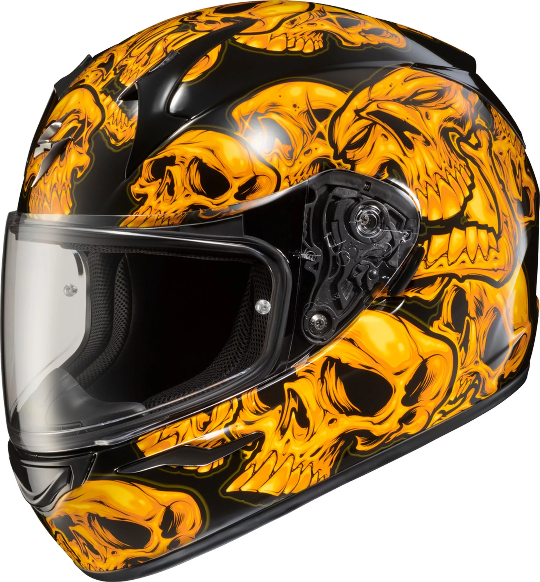 Scorpion EXO-R320 Skull-E Motorcycle Helmet Orange LG