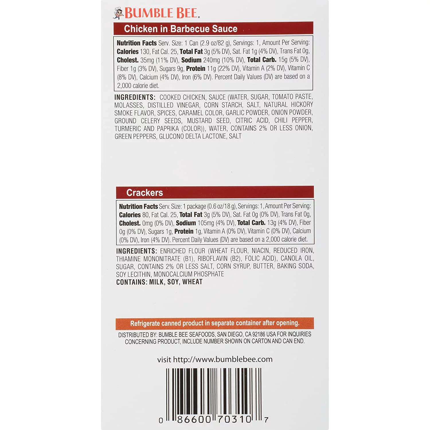 Snack On The Run! Bbq Chicken With Crackers Kit, 3.5 Ounce Kit (Pack Of 12), High Protein Snack Food, Canned Chicken, Made With Chicken Breast, Healthy Snacks For Adults