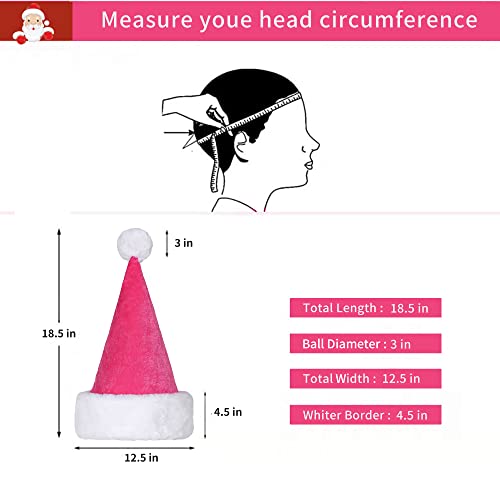 Santa Hat, Santa Hats for Adults, Unisex Velvet Comfort Green Christmas Hat Hats Extra Thicken Classic Plush for Christmas New Year Festive Holiday Party Supplies