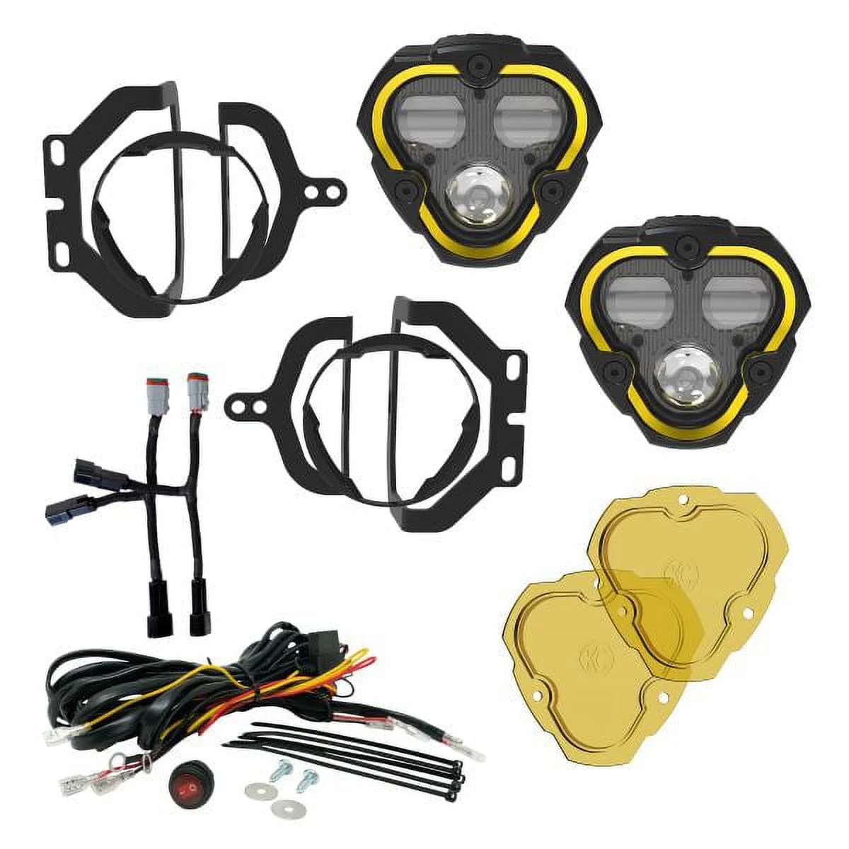 KC HiLites 2018-2024 Fits Jeep Wrangler JL 2020-2024 Fits Jeep Gladiator JT FLEX ERA 3 Dual Mode SAE Fog Lights 2-Light Master Kit 97148