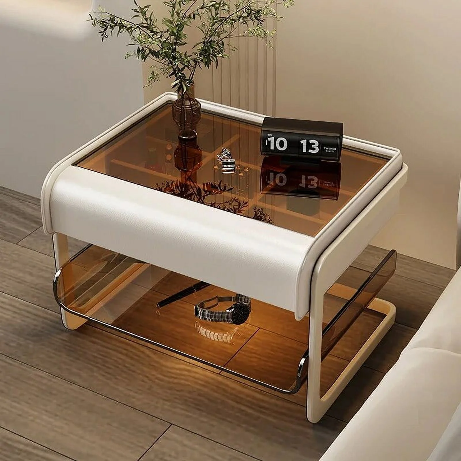 Smart Bedside Table Modern Simple Bedroom Luxury Nightstands Multifunctional Acrylic Wireless Charging Home  Furniture WKNS