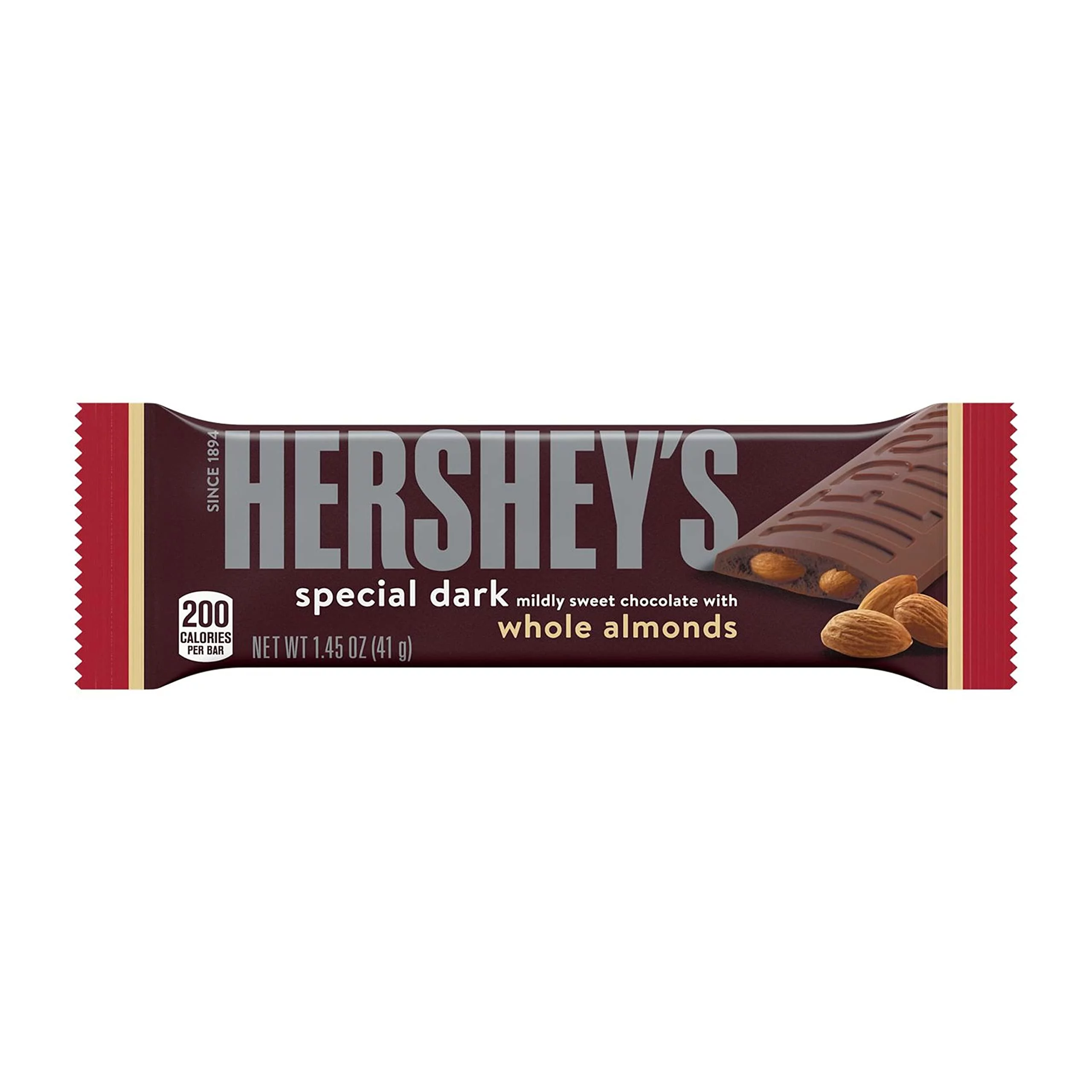 Hershey,S Special Dark Chocolate With Whole Almonds Candy Bars, 1.45 Oz (24 Count)