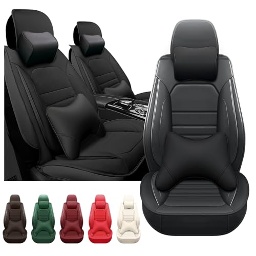 ARAZI 5 Full Set with Pillow Seat Covers for Jeep Grand Cherokee 4xe 2022-2023, Premium Breathable Seat Protector Covers, Waterproof Faux Leather Seat Cover （5 Seats Luxury, Red）