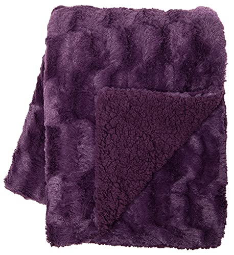 Chanasya Premium Embossed Faux Fur Throw Blanket - Super Soft, Lightweight Minky Blanket - 50