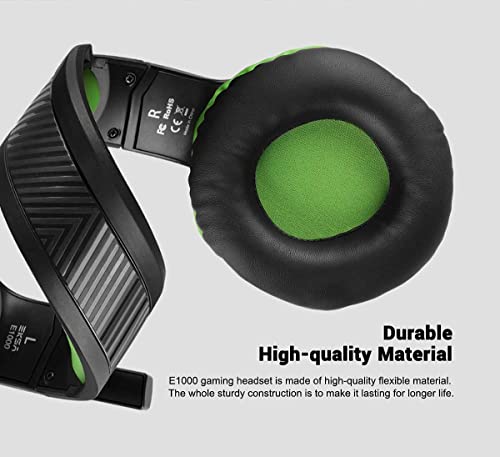 EKSA E1000 Gaming Headset, Computer Headphones with Noise Canceling Mic & RGB Light, 7.1 Surround Sound, Compatible with PC, PS4 PS5 Console, Laptop (Blue)