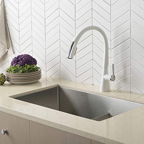 KRAUS Standart Pro 32 Inch 18-Gauge Stainless Steel Scullery Sink, 24 Gallon Freestanding Commercial Style Single Bowl Laundry & Utility Sink, KHS230-32