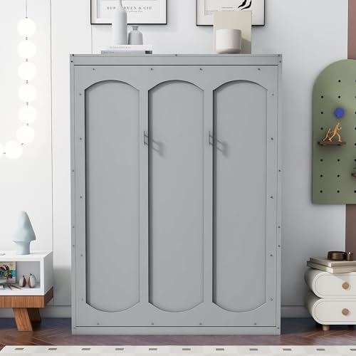 Queen Size Murphy Bed Wall Bed with Sofa,can be Folded,Multifunctional Hideaway Cabinet Bed Frame,No Box Spring Needed,for Apartment,Bedroom,Guest Room,White