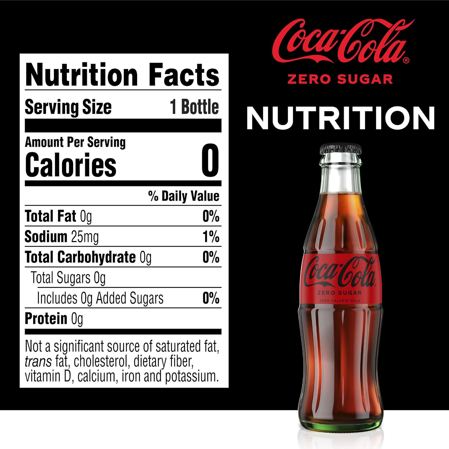 Coca-Cola Zero Sugar Glass Bottles, 8 fl oz, 6 Pack