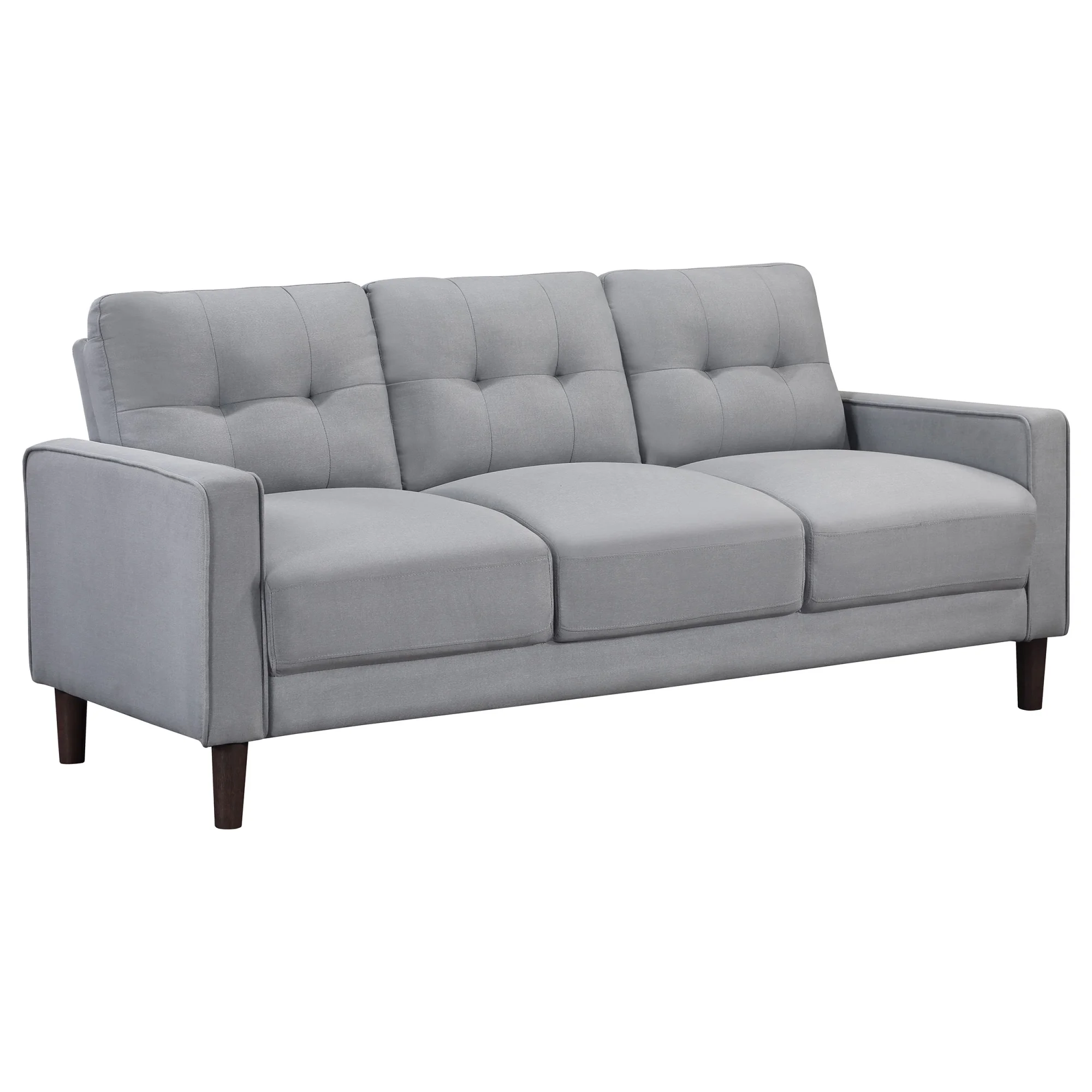 Coaster Bowen 2-Piece Upholstered Fabric Sofa Set with Track Arms in Gray