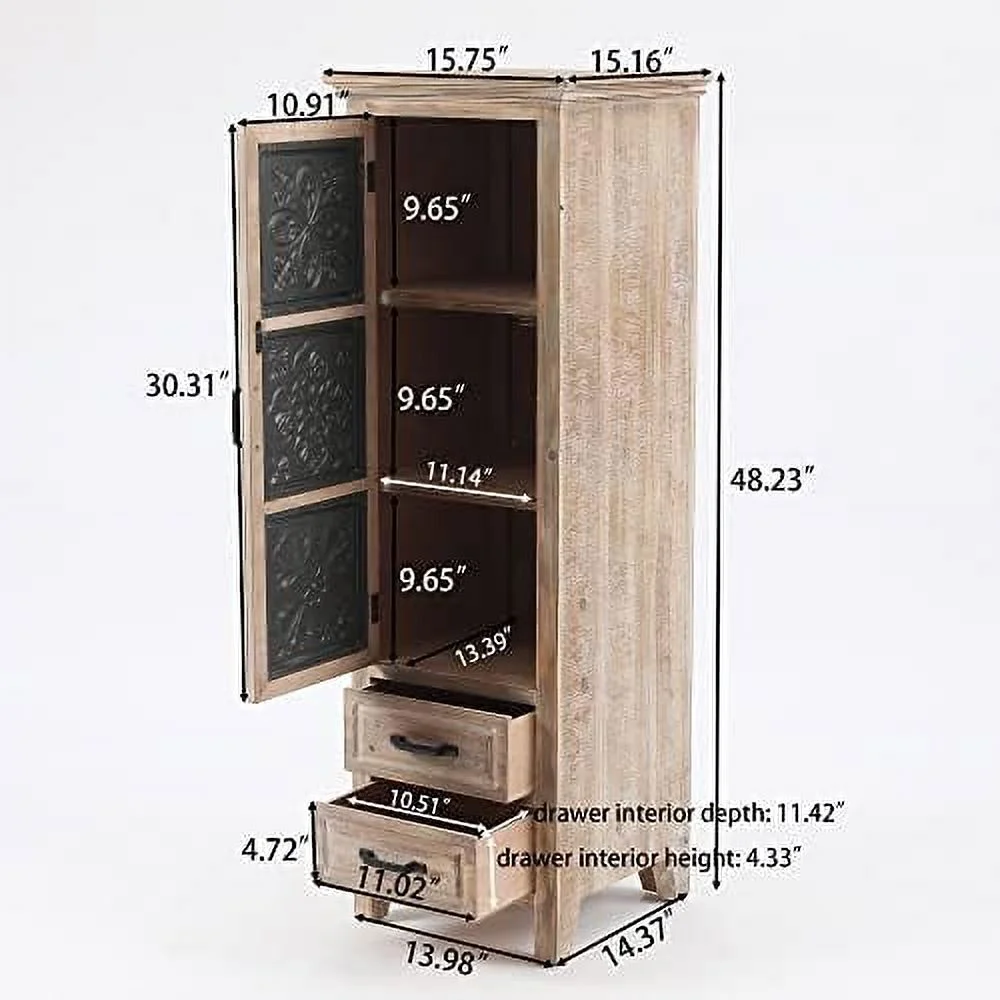 HJZUINIUNIU LuxenHome Pallet Sliding Door Wood  Cabinet  Modern Farmhouse Sliding Single Slat Door  Console  Coffee Table with Shelves Inside for Kitchen Living Room Bedroom  32 inch  Whi