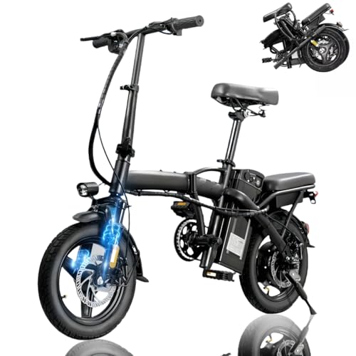 Electric Bike for Adults, Peak 500W Brushless Motor Folding, 48V12AH Removable Battery, 23MPH Ebike with 35 Miles Range & PAS Mode, 14