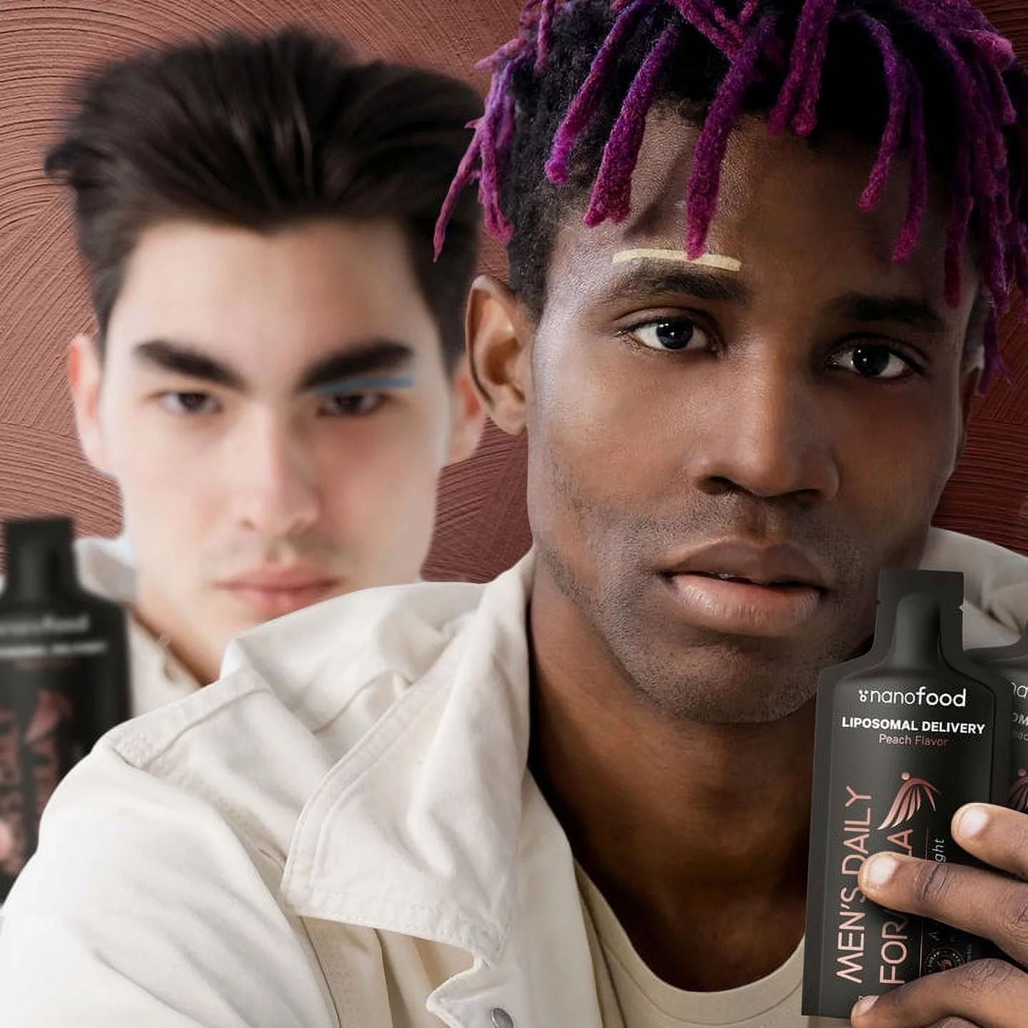 Codeage Nanofood Men's Daily Multivitamin Liquid Supplement, Vitamins A B C D3 E, Omega-3, Terpenes, Liposomal Delivery, Sugar-Free, 30 Pouches