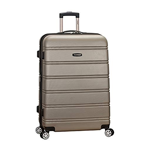 Rockland Melbourne Hardside Expandable Luggage with Spinner Wheels, Blue, Checked Large 28