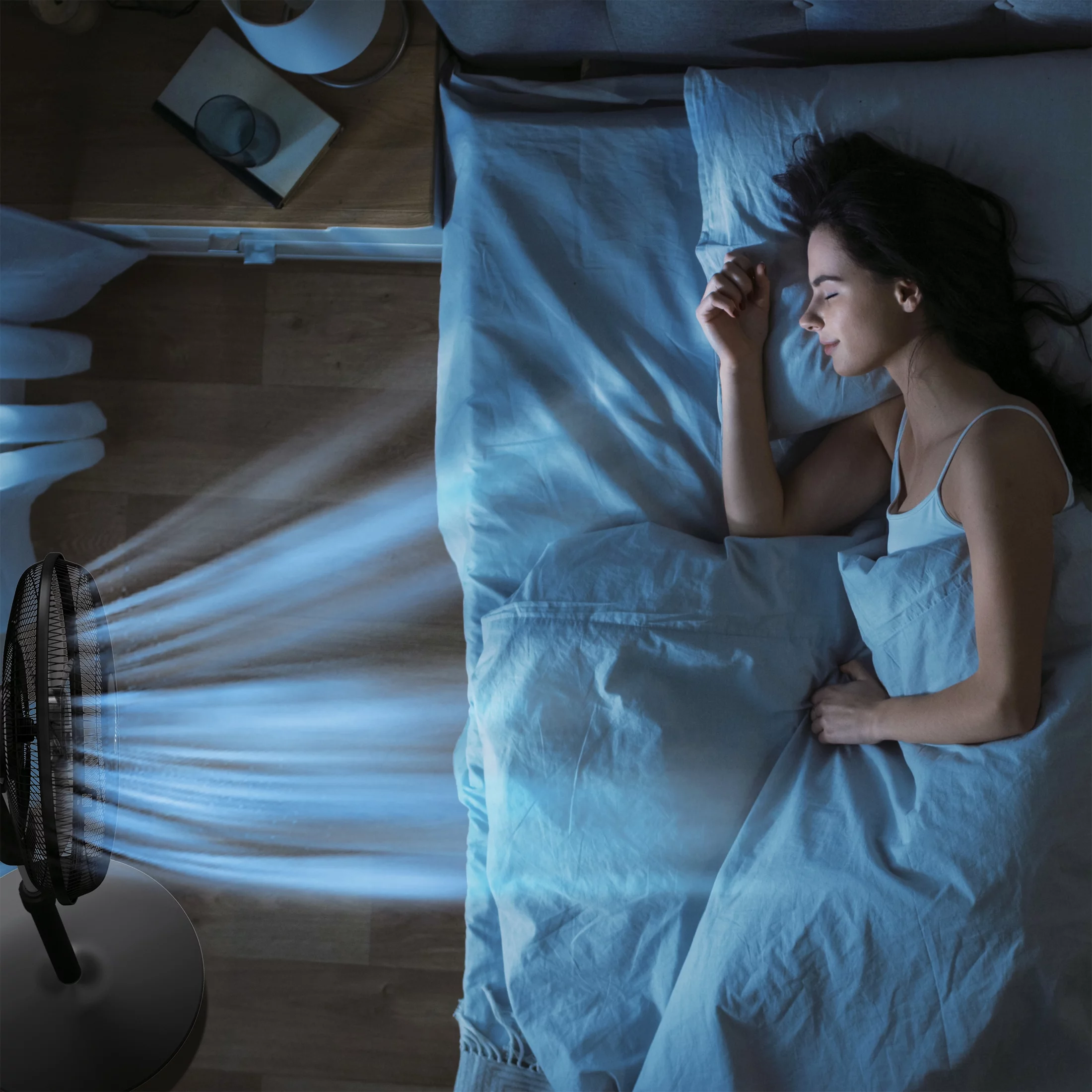 Midea 16-inch Smart Pedestal DC Fan with Wi-Fi, Black