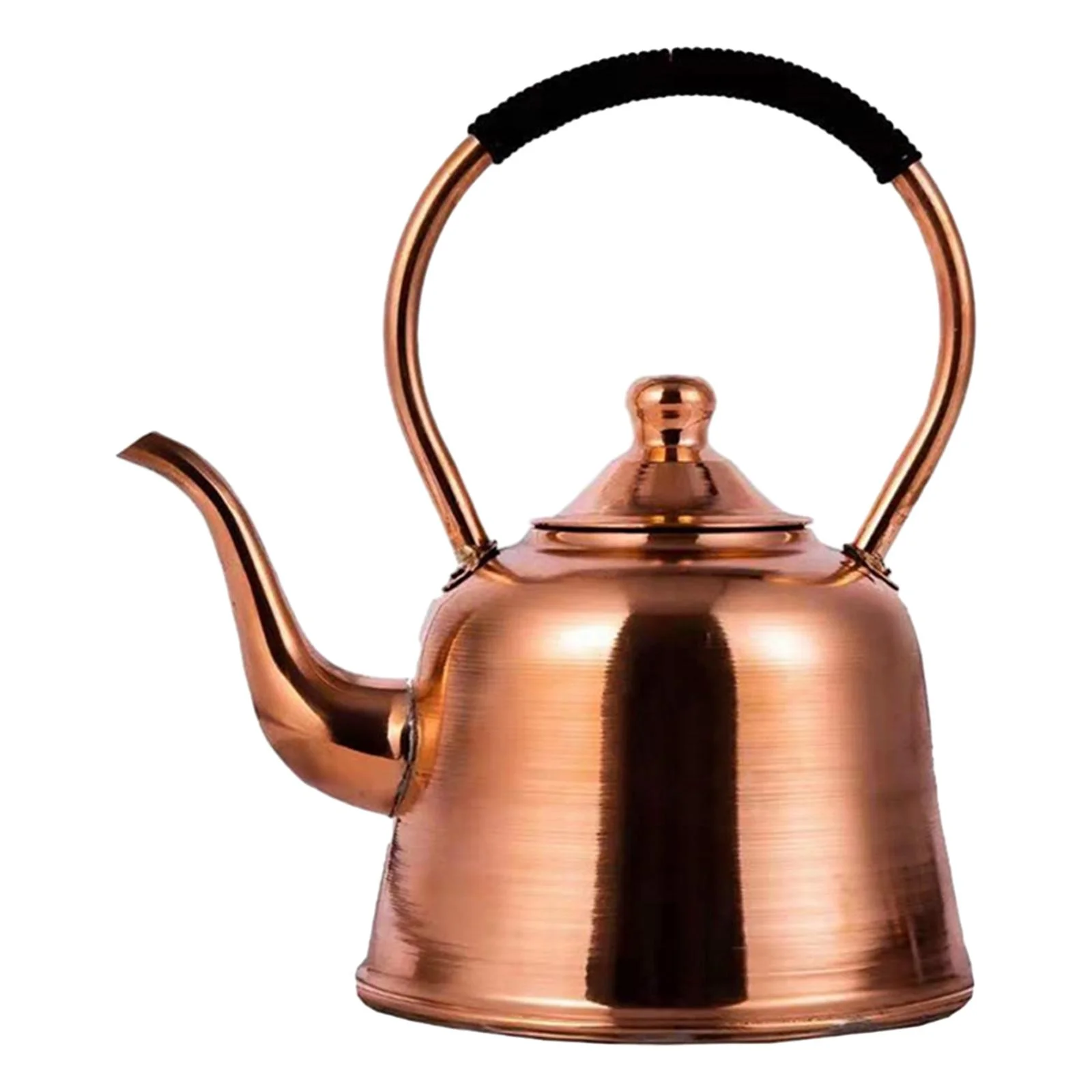 TISHITA Coffee Pot Hot Water Kettle Wrapped Handle Stovetop Induction/Gas Stoves Copper Handmade Retro Water Boiler Jug Copper Kettle